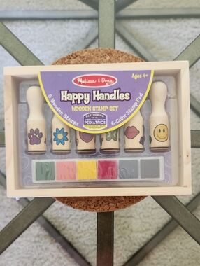 New Melissa And Doug Happy Handlez Wooden Stamp Set